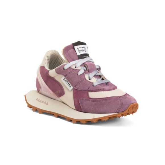 RUN OF grape Made In Italy Suede Fashion Sneakers - Picture 1 of 2